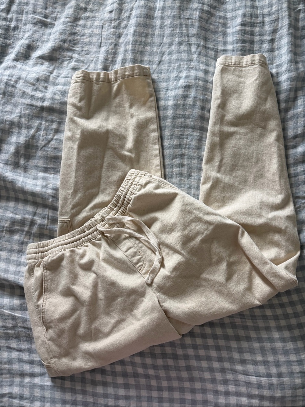 aerie Cream Drawstring Jogger Sweatpants